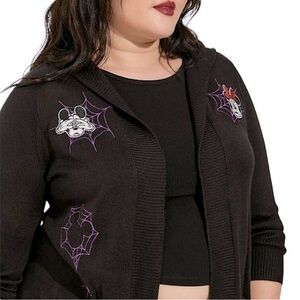 TORRID Halloween Disney Mickey & Minnie Cardigan w/Hood Sweater  NWT ‎ Size 6X